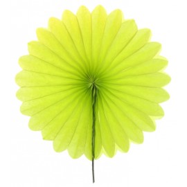 Eventail en papier vert anis 40 cm
