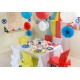 Eventail en papier vert anis 40 cm