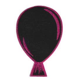 Marque-place ardoise ballon fuchsia pailleté sur pince x 4