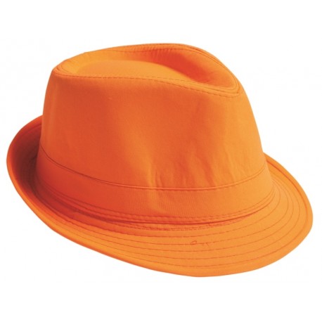 Chapeau Fedora orange adulte