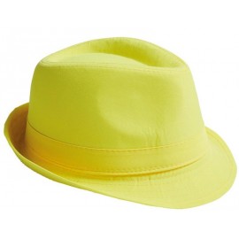 Chapeau Fedora jaune adulte