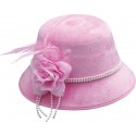 Chapeau charleston années 20-30 femme rose