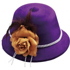 Chapeau charleston années 20-30 femme violet