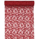 Chemin de table dentelle métallique rouge 5 M