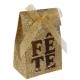 Boîte à dragées Fête or pailletée les 4