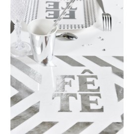 Chemin de table Fête argent en organdi 5 M