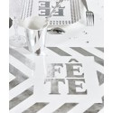 Chemin de table Fête argent en organdi 5 M