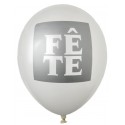 Ballons Fête blanc argent 23 cm les 8