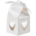 Boîtes à dragées coeur blanc les 4