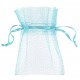 Sachet à dragées en tulle bleu ciel les 10