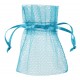 Sachet à dragées en tulle turquoise les 10