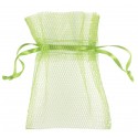 Sachets à dragées en tulle vert anis les 10