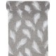 Chemin de table plumes en toile de jute gris blanc 3 M