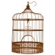 Tirelire cage à oiseaux coloris rouille 31 cm