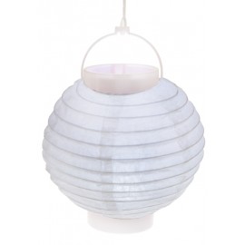Lampion lumineux boule papier blanc 20 cm