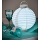 Lampion lumineux boule papier blanc 20 cm