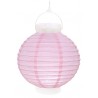 Lampion lumineux boule papier rose 20 cm