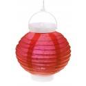 Lampion lumineux boule papier rouge 20 cm