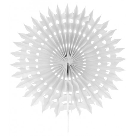 Eventail dentelle papier blanc 20 cm les 2