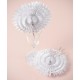 Eventail dentelle papier blanc 20 cm les 2