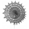 Eventails dentelle papier gris 20 cm les 2