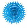 Eventail dentelle papier turquoise 20 cm les 2
