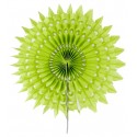 Eventails dentelle papier vert anis 20 cm les 2