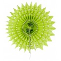 Eventails dentelle papier vert anis 20 cm les 2