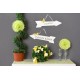 Eventail dentelle papier vert anis 20 cm les 2