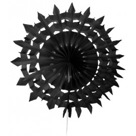 Eventail dentelle papier noir 20 cm les 2