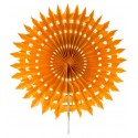 Eventails dentelle papier orange 20 cm les 2