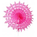 Eventails dentelle papier fuchsia 20 cm les 2