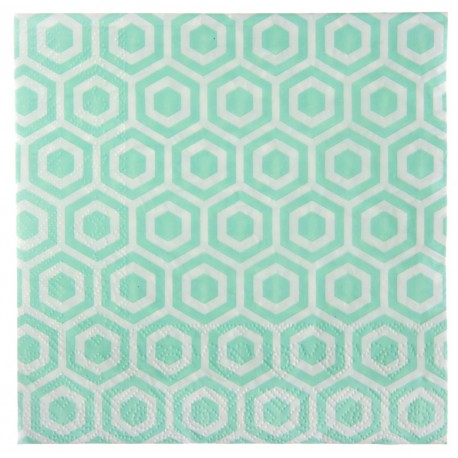 Serviette de table vintage menthe papier les 20