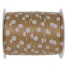 Bolduc kraft naturel à pois blancs 10 mm x 25 M