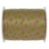 Bolduc kraft naturel à pois vert anis 10 mm x 25 M