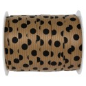 Bolduc kraft naturel à pois noirs 10 mm x 25 M