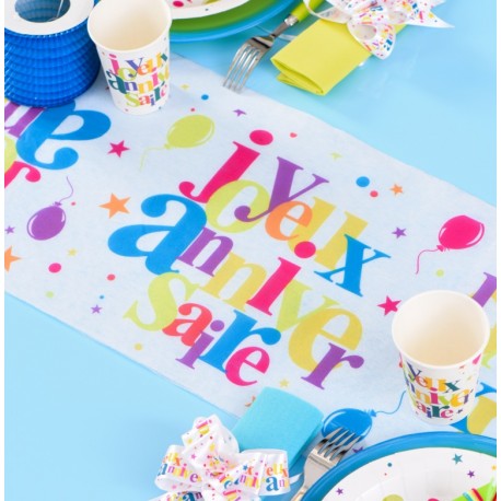 Chemin de table joyeux anniversaire festif 5 M