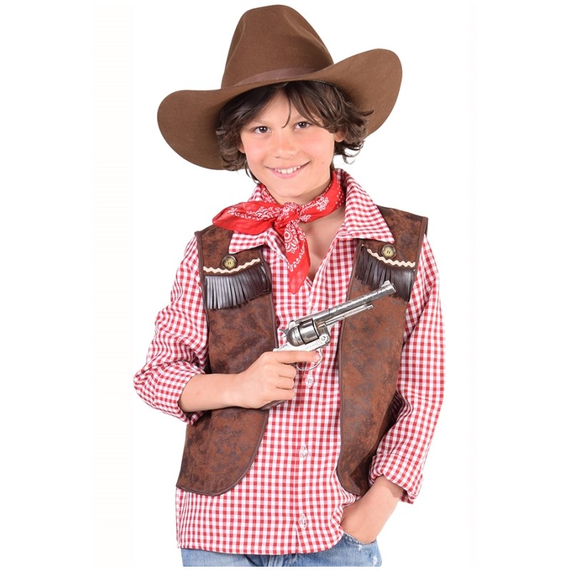 Chapeau de déguisement cowboy avec cordon Wild West Western plastique paillettes 
