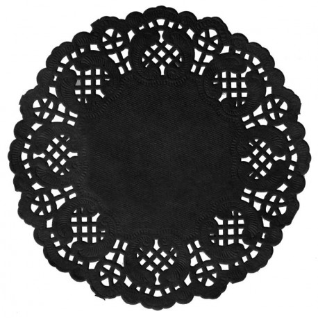 Napperon dentelle papier ardoise (noir) 35 cm les 10