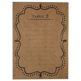 Plan de table vintage kraft de 1 à 10 les 10