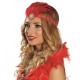 Bandeau charleston rouge femme avec plumes