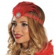 Bandeau charleston rouge femme avec plumes