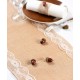 Chemin de table toile de jute dentelle ivoire 2 M