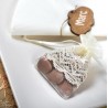 Sachet à dragées organdi ivoire dentelle ivoire les 4