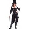Déguisement manteau amiral noir femme luxe