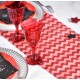 Chemin de table chevron rouge pailleté 5 M