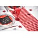 Chemin de table chevron rouge pailleté 5 M