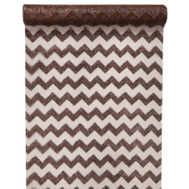 Chemin de table chevron cuivre pailleté 5 M