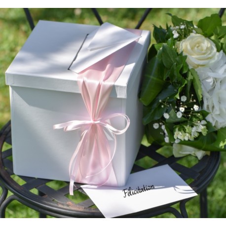 Tirelire blanche carton 20 cm mariage et fêtes