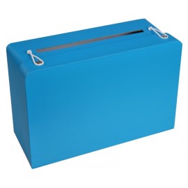 Tirelire valise turquoise en carton 24 cm
